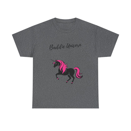 Baddie Unicorn Unisex Heavy Cotton Tee - Fun and Playful Graphic Tee for Unicorn Lovers
