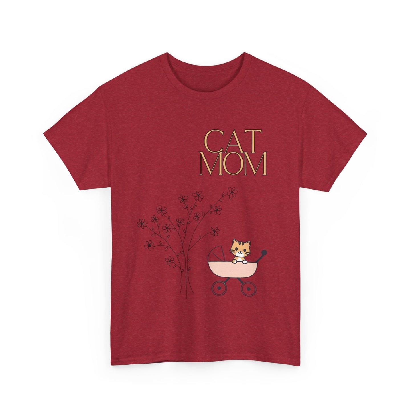 Cat Mom Unisex Heavy Cotton Tee - Cute and Comfy Shirt for Cat Lovers