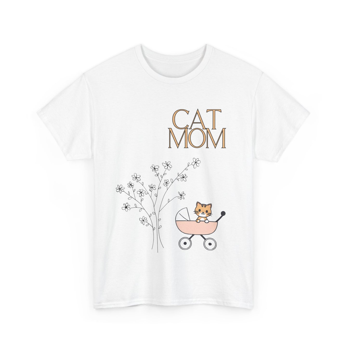 Cat Mom Unisex Heavy Cotton Tee - Cute and Comfy Shirt for Cat Lovers