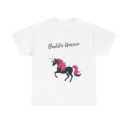 Baddie Unicorn Unisex Heavy Cotton Tee - Fun and Playful Graphic Tee for Unicorn Lovers