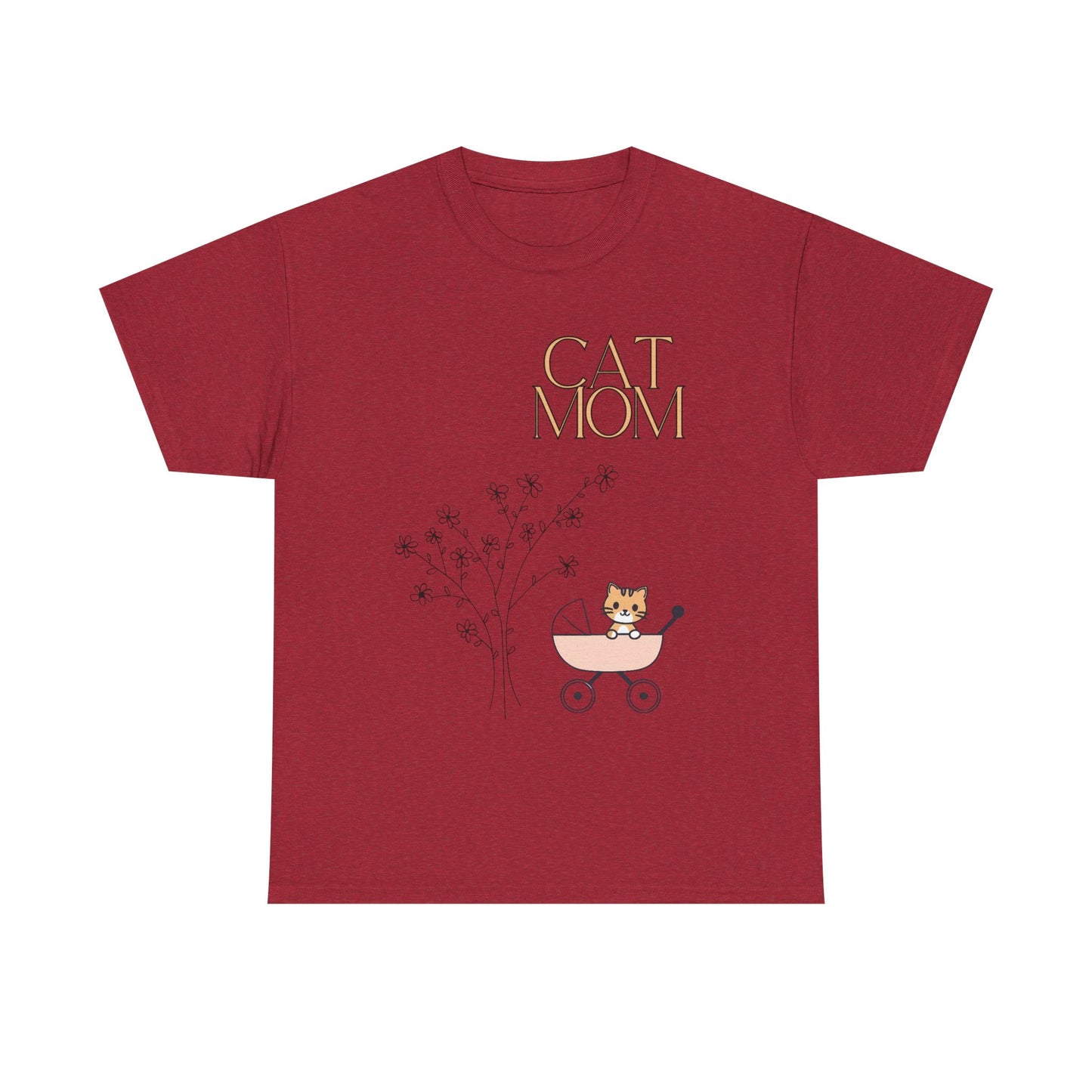 Cat Mom Unisex Heavy Cotton Tee - Cute and Comfy Shirt for Cat Lovers