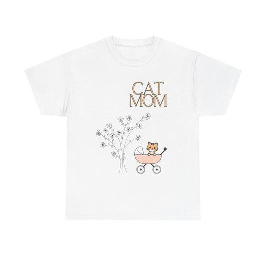 Cat Mom Unisex Heavy Cotton Tee - Cute and Comfy Shirt for Cat Lovers