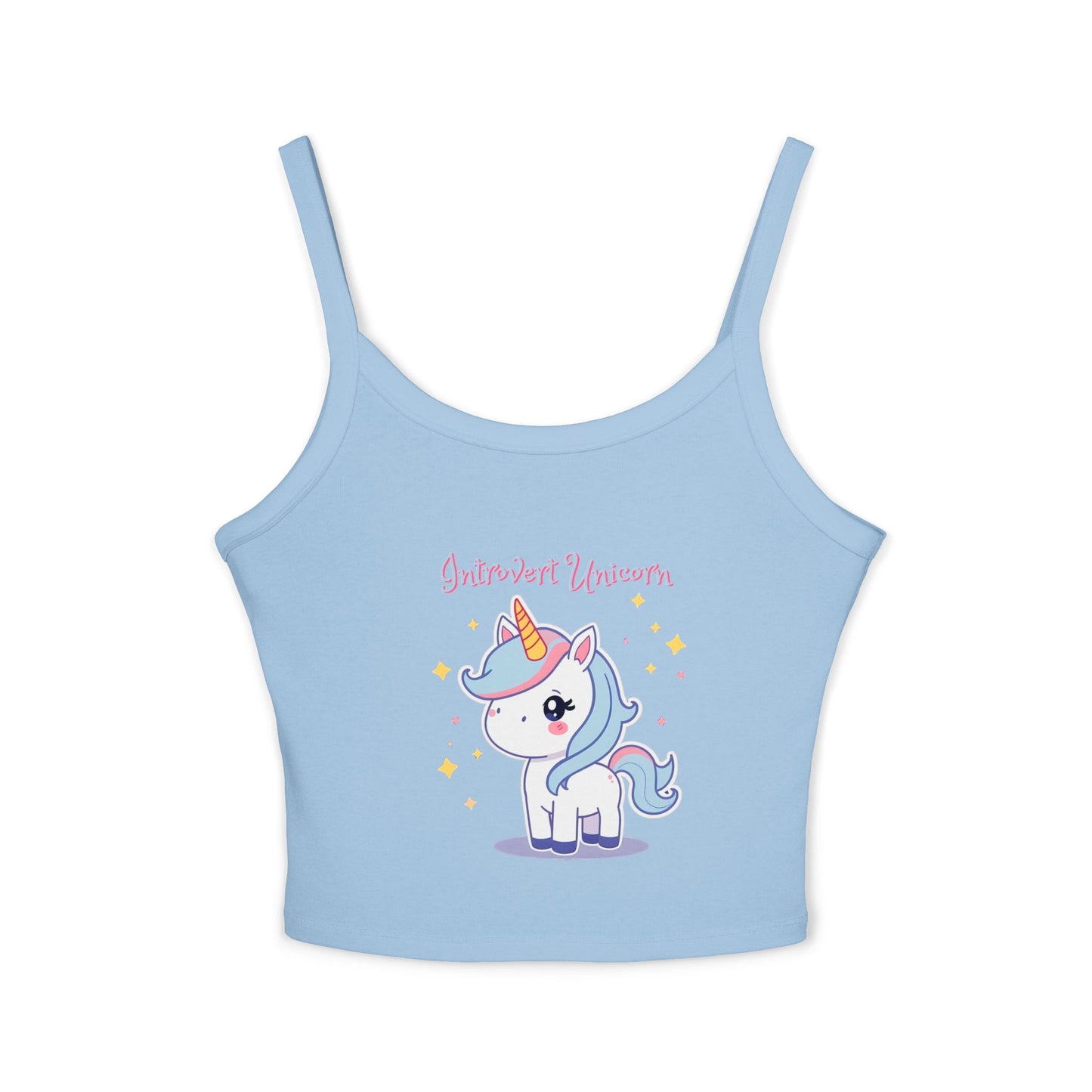 Introvert Unicorn Spaghetti Strap Tank Top - Cute Women's Summer Apparel