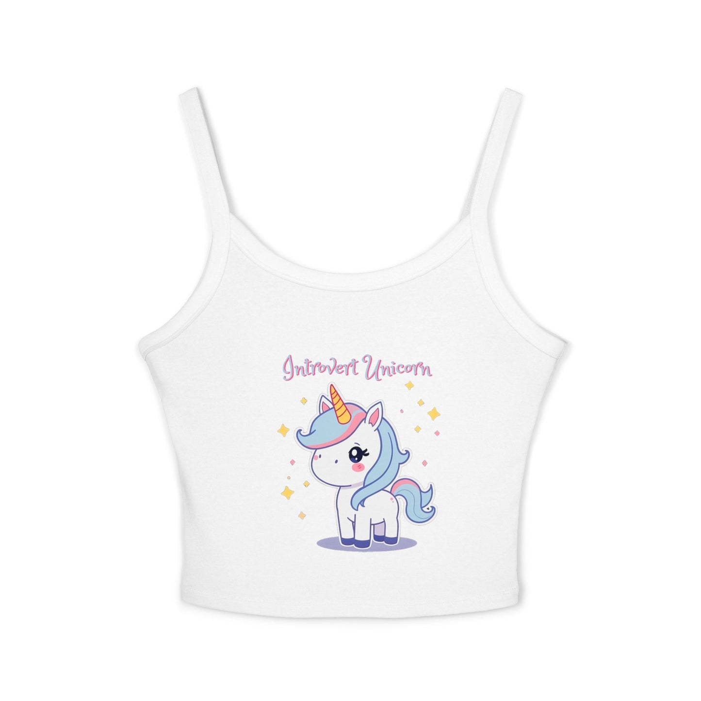 Introvert Unicorn Spaghetti Strap Tank Top - Cute Women's Summer Apparel