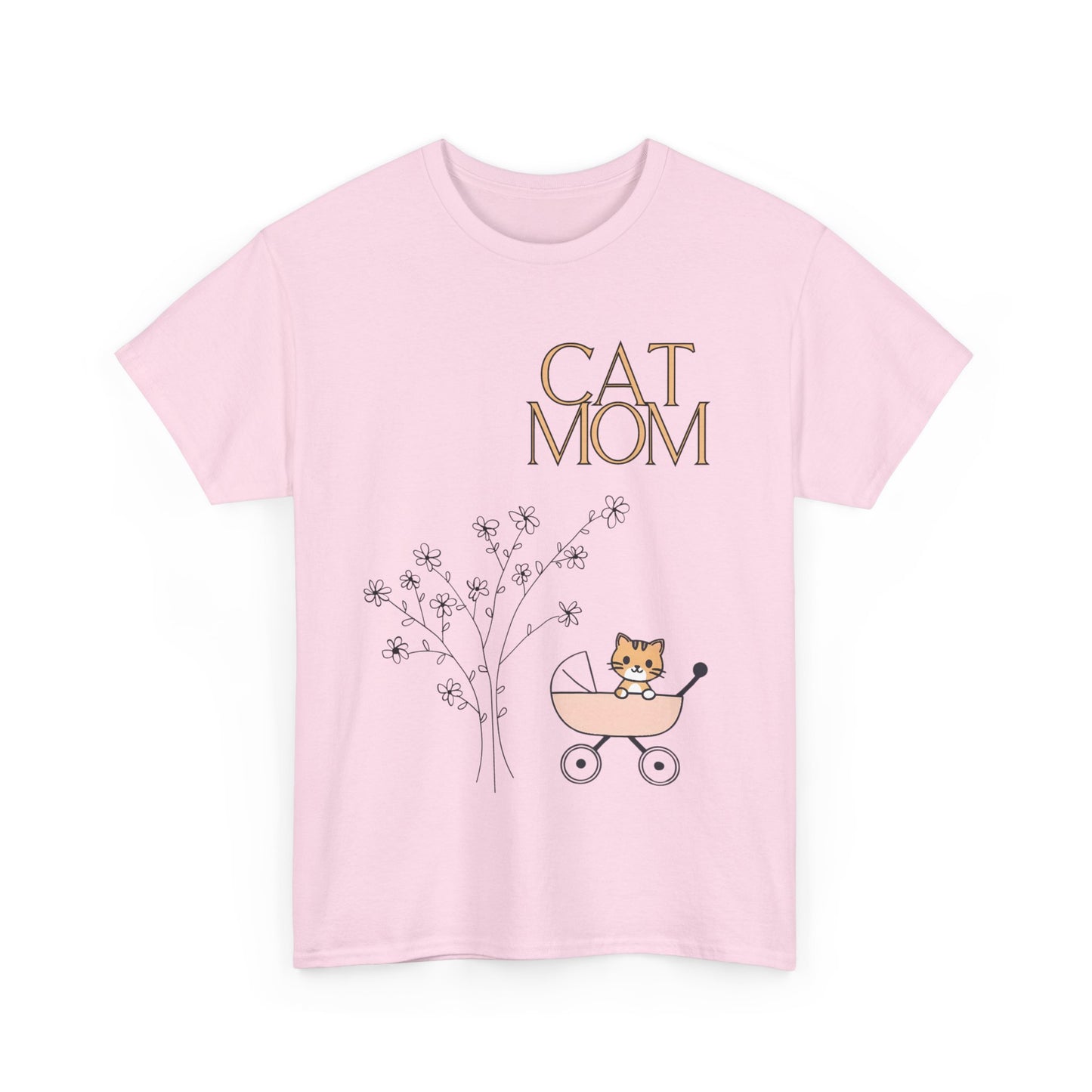 Cat Mom Unisex Heavy Cotton Tee - Cute and Comfy Shirt for Cat Lovers